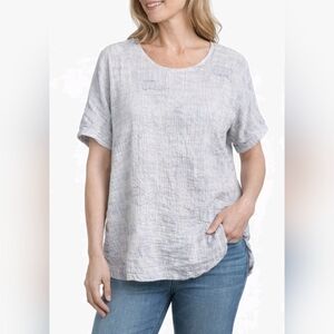 Pure Jill Women’s Size L Textured Short Sleeve Top Lightweight Casual Blouse